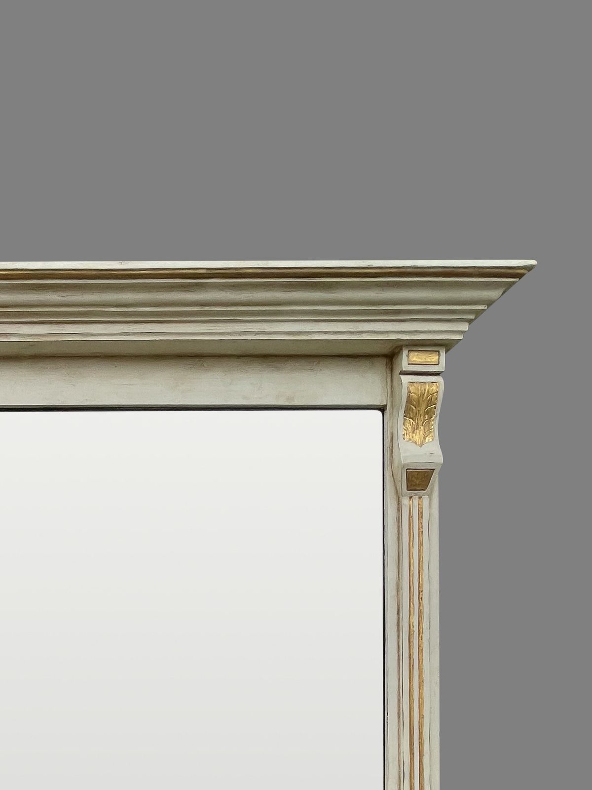 Large 19th Century English Painted And Gilt Overmantle Mirror photo for sale