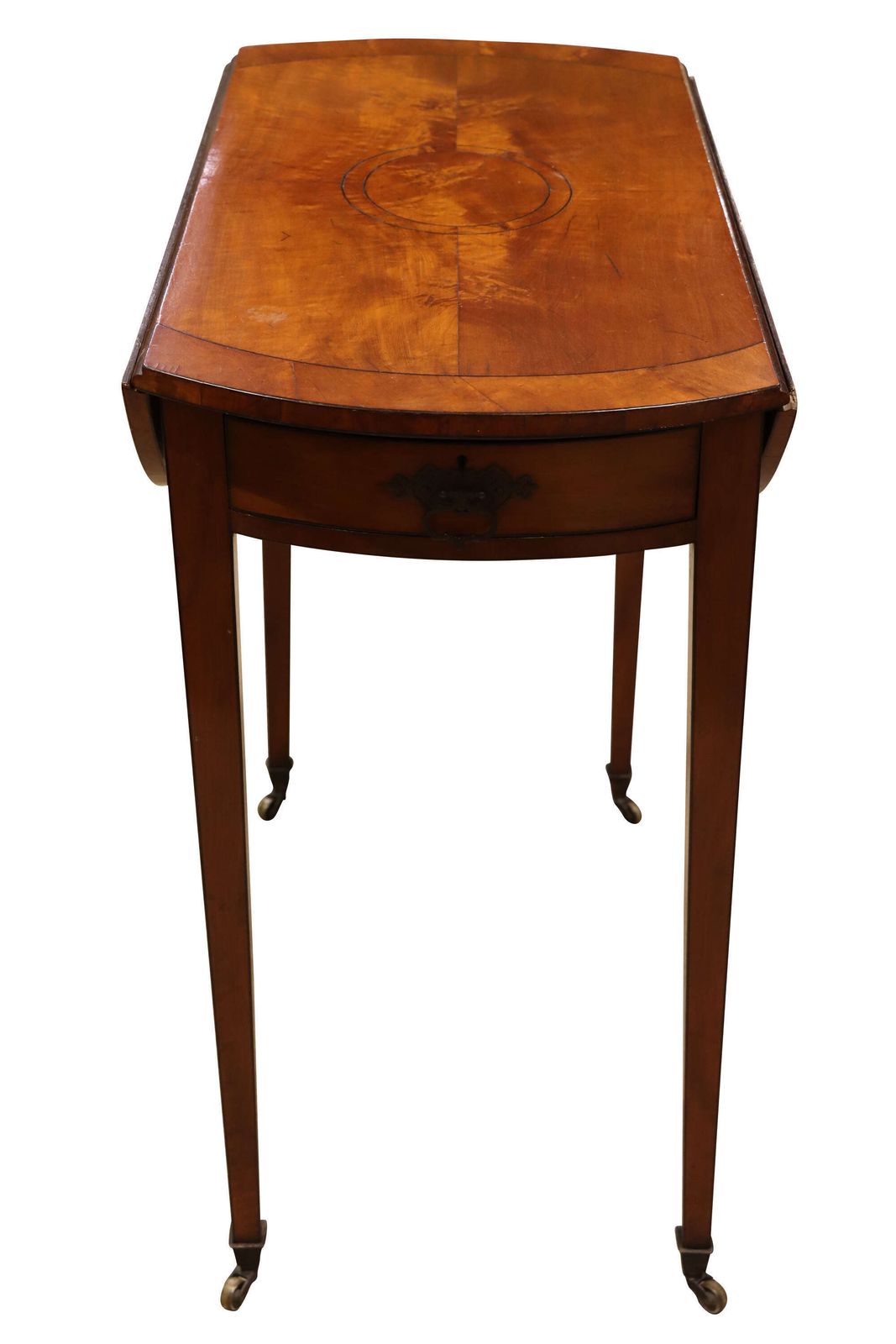 Fine 19th Century Satinwood Oval Pembroke Table With Crossbanded Top photo Furniture
