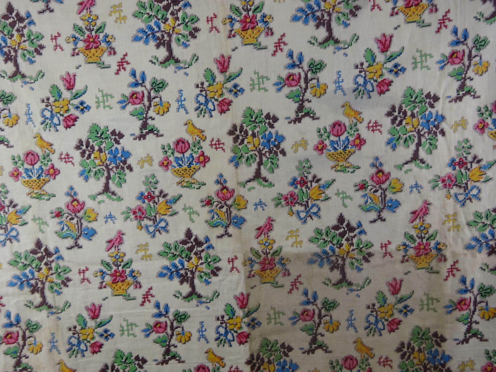 Textiles Vintage Upholstery, Dressmaking Fabric, Circa 1930s 40s Cotton 115" X 47" photo