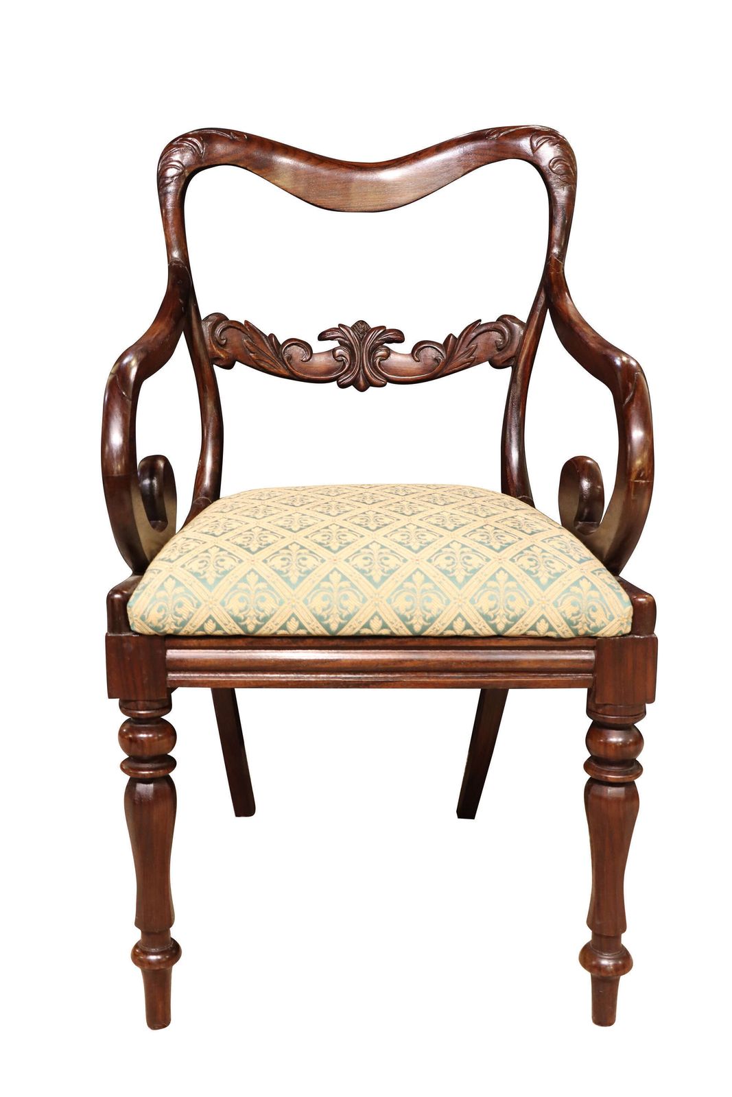 Pair Of William IV Mahogany Saddleback Carver Chairs, C.1830 photo for sale
