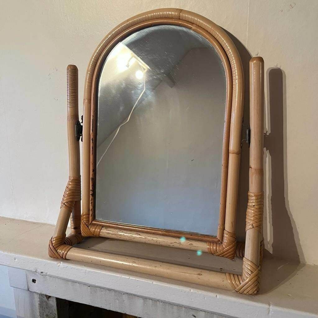 photo furniture Vintage Bamboo Swing Mirror, 1970s
