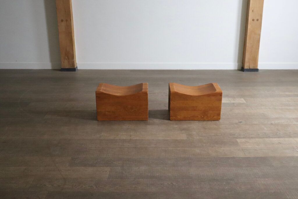 Pair Of ‘Palle’ Stools By K.J. Pettersson And Söner Sweden 1970s photo buy