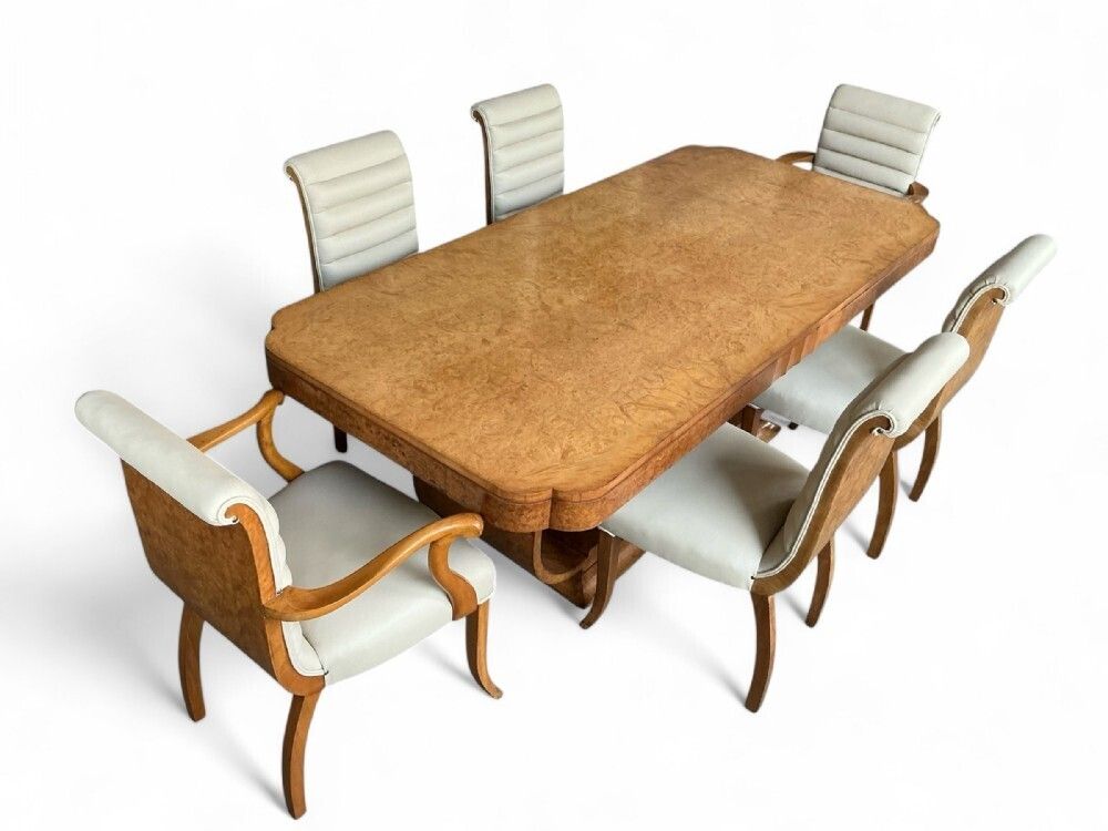 Art Deco Dining Table And Six Chairs By Harry And Lou Epstein photo furniture
