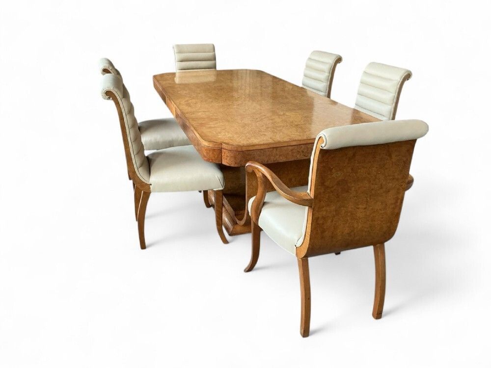 Art Deco Dining Table And Six Chairs By Harry And Lou Epstein photo for sale