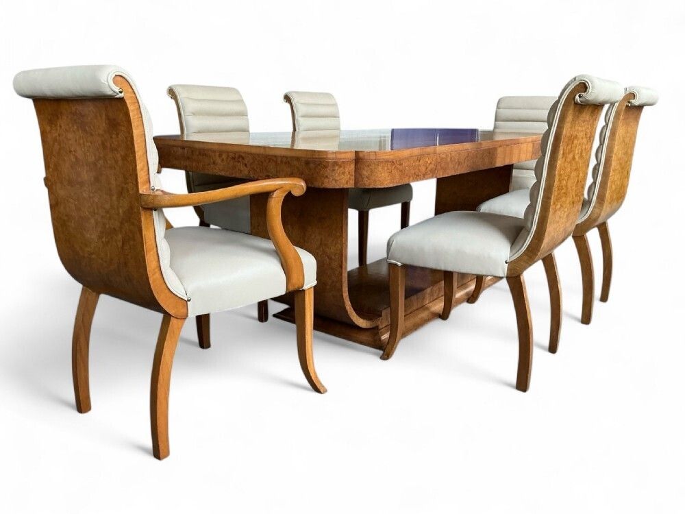 photo furniture Art Deco Dining Table And Six Chairs By Harry And Lou Epstein