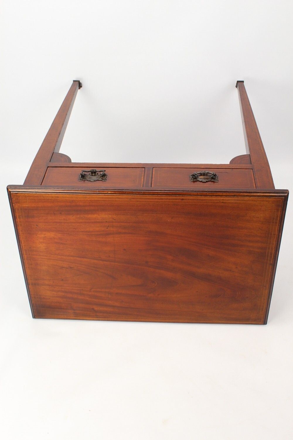 600.0 Edwardian Inlaid Mahogany Metamorphic Writing Desk photo