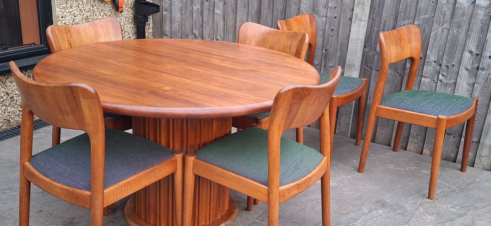 Solid Teak Wood Table And Chairs, Danish By Niels Koefoed photo for sale