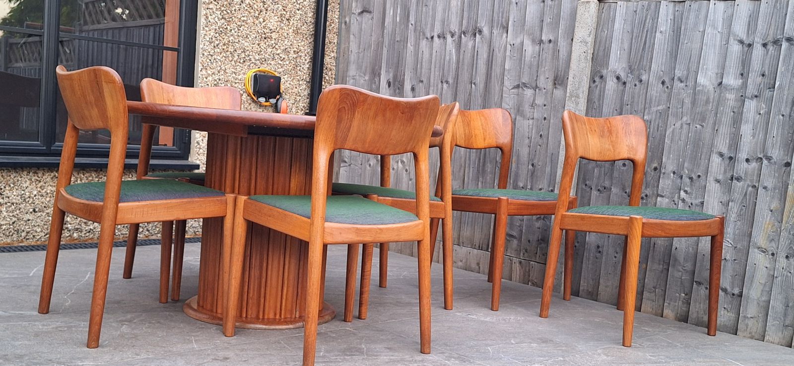 Solid Teak Wood Table And Chairs, Danish By Niels Koefoed
