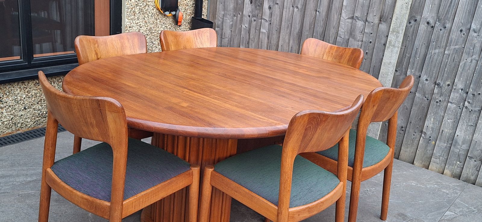 Solid Teak Wood Table And Chairs, Danish By Niels Koefoed photo vintage