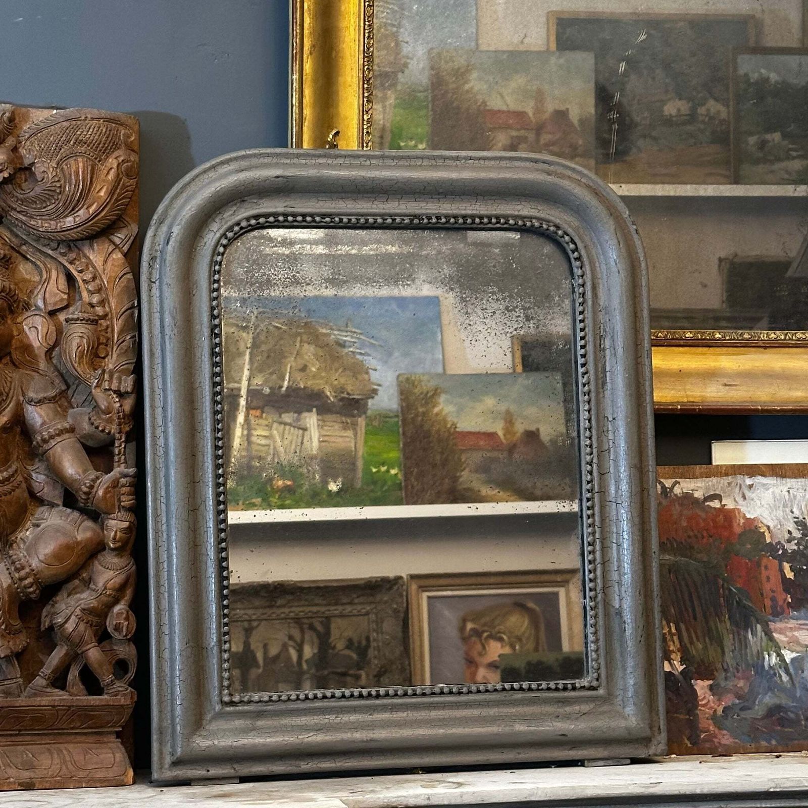Antique French Louis Philippe Mirror Small C.1880