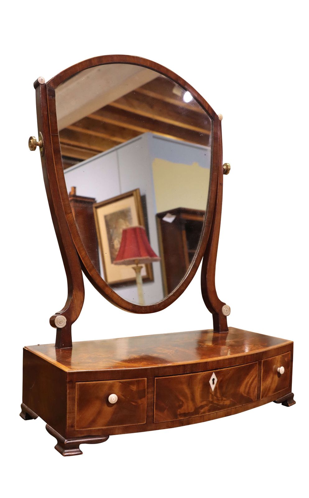 Georgian Mahogany Dressing Table Mirror With Sheild Shaped Plate, Circa 1800 photo furniture