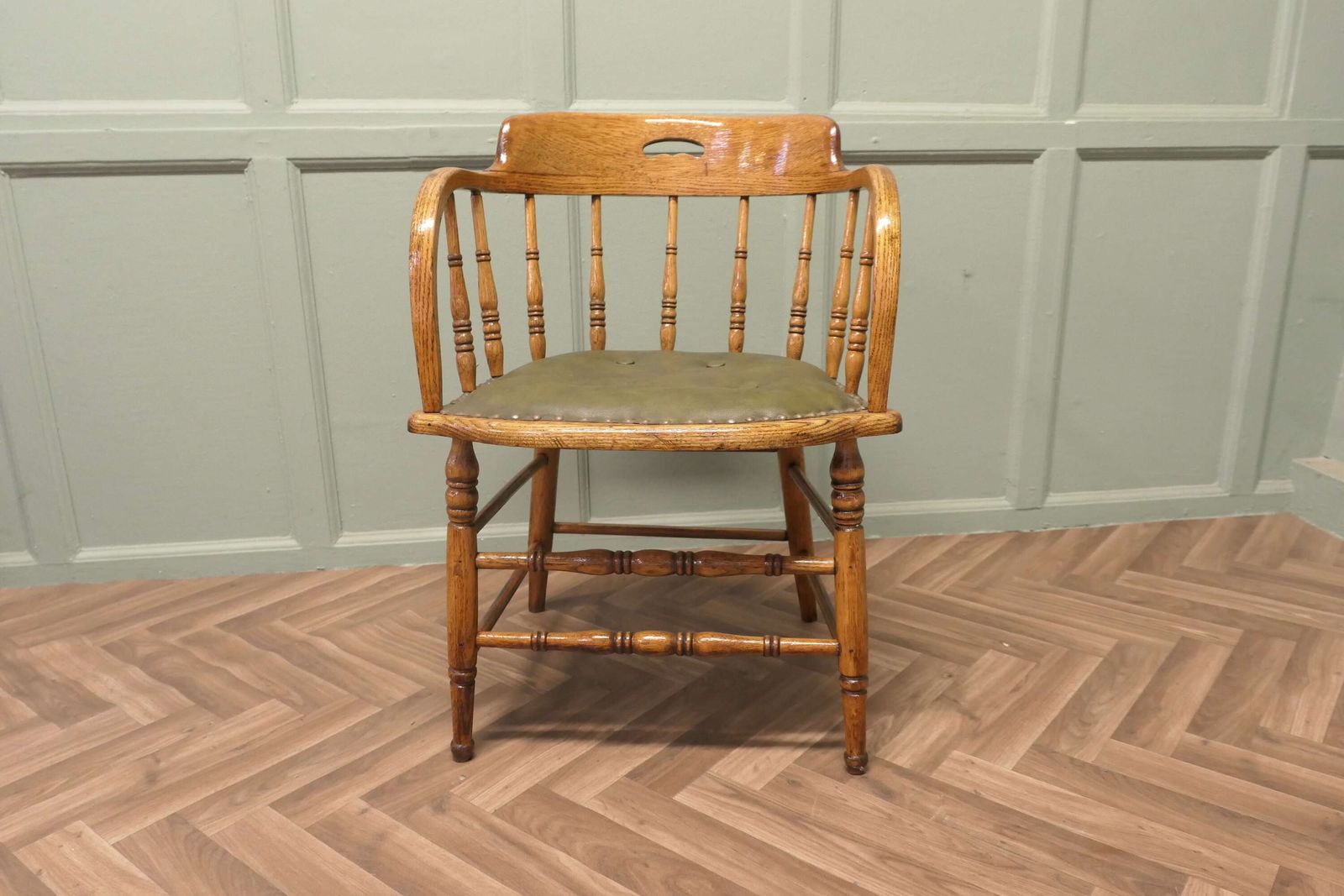 Golden Oak Smokers Bow Office Or Desk Chair photo for sale