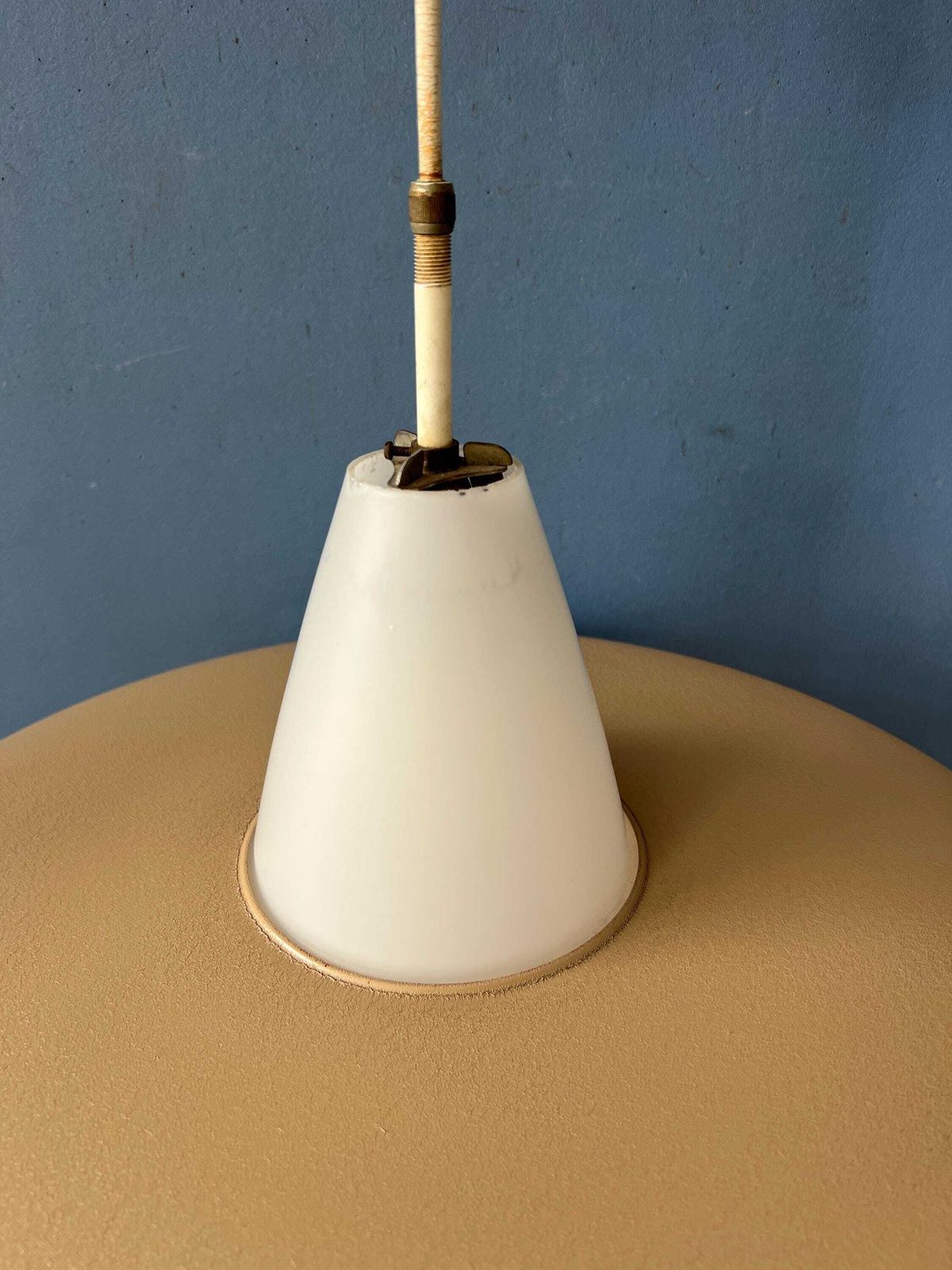 Vintage Opaline Glass Louis Kalff Philips Ufo Pendant Lamp photo buy
