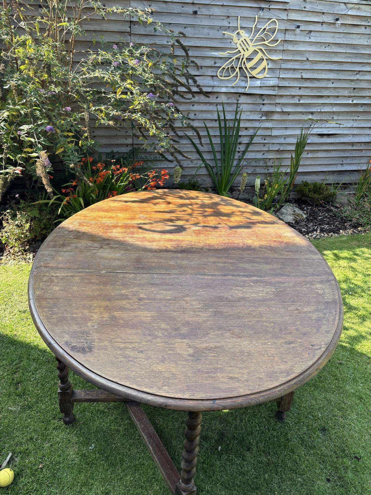 Antique Solid Oak Barley Twist Drop Leaf Gate Leg Dining Table Oval photo Furniture