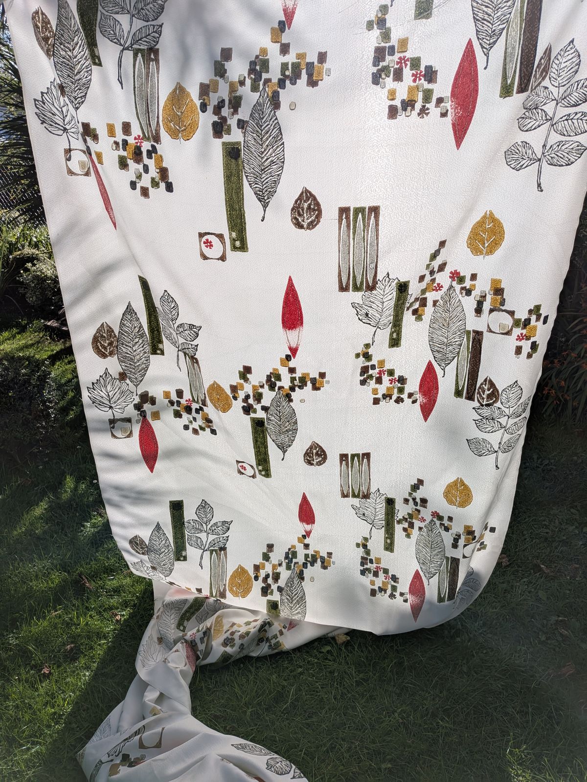 Vintage Mid 60's 9 Mtr X 113 W Curtain Fabric Piece Art Fiberglass 1.5kg photo Home Fixtures