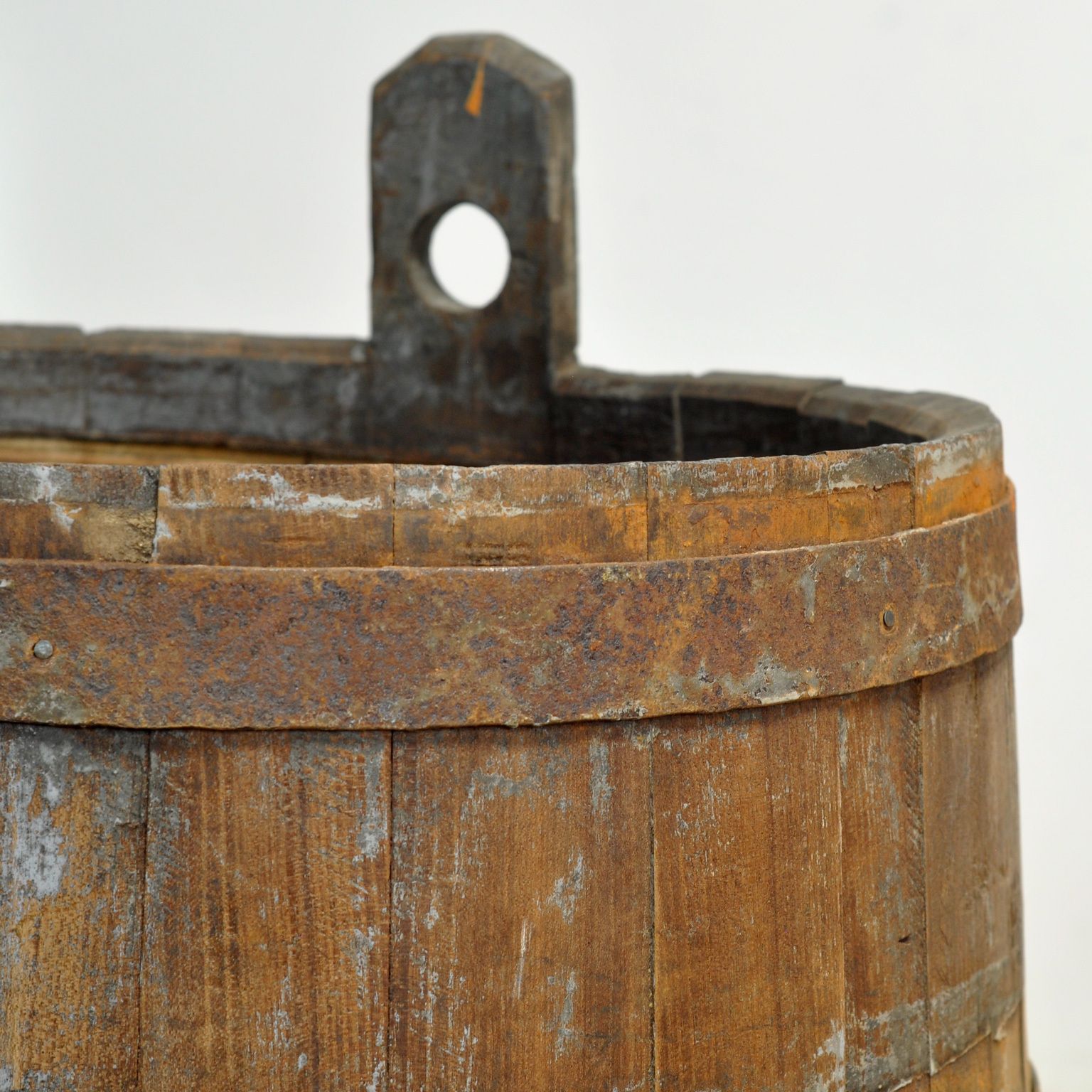 Oak Barrel/Planter, Circa 1920 photo furniture