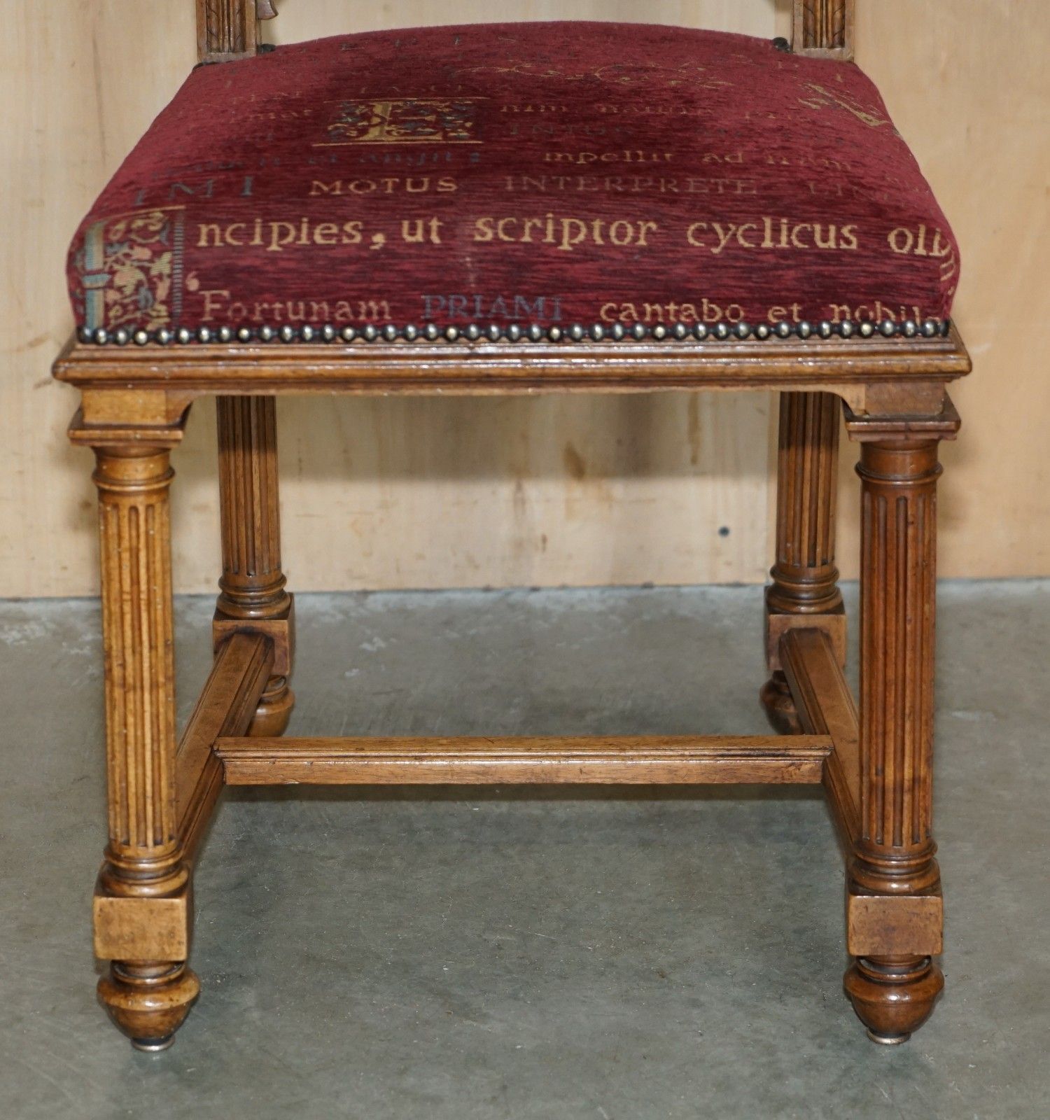 Six Antique French Walnut Dining Chairs Depicting A Frog Snail Lizard Tortoise photo vintage