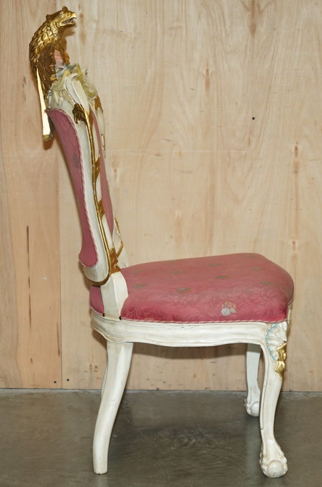 photo for sale Hand Carved & Painted Vintage French Empire Style Eagle Sofa And Armchair Suite