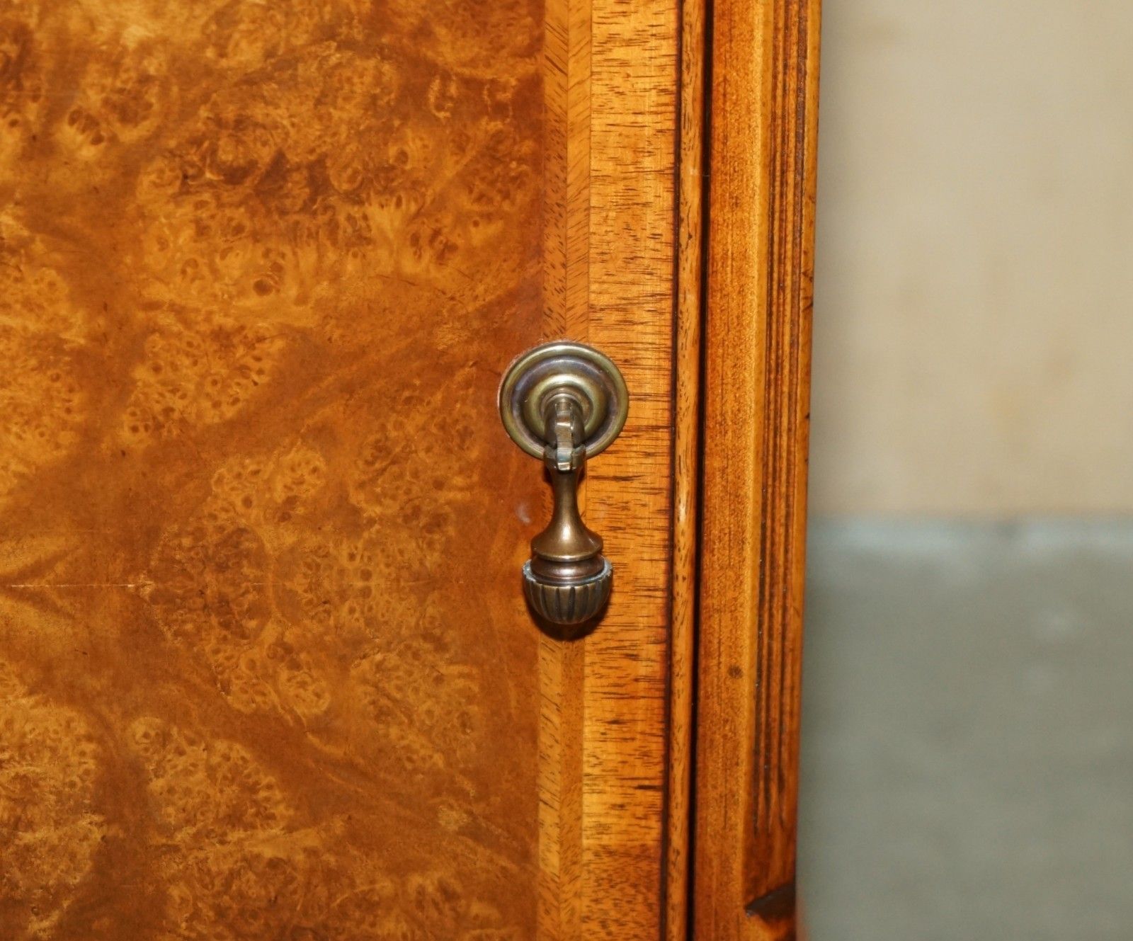 photo for sale Pair Of Brights Of Nettlebed Burr Walnut Side Table Sized Nightstands Cupboards