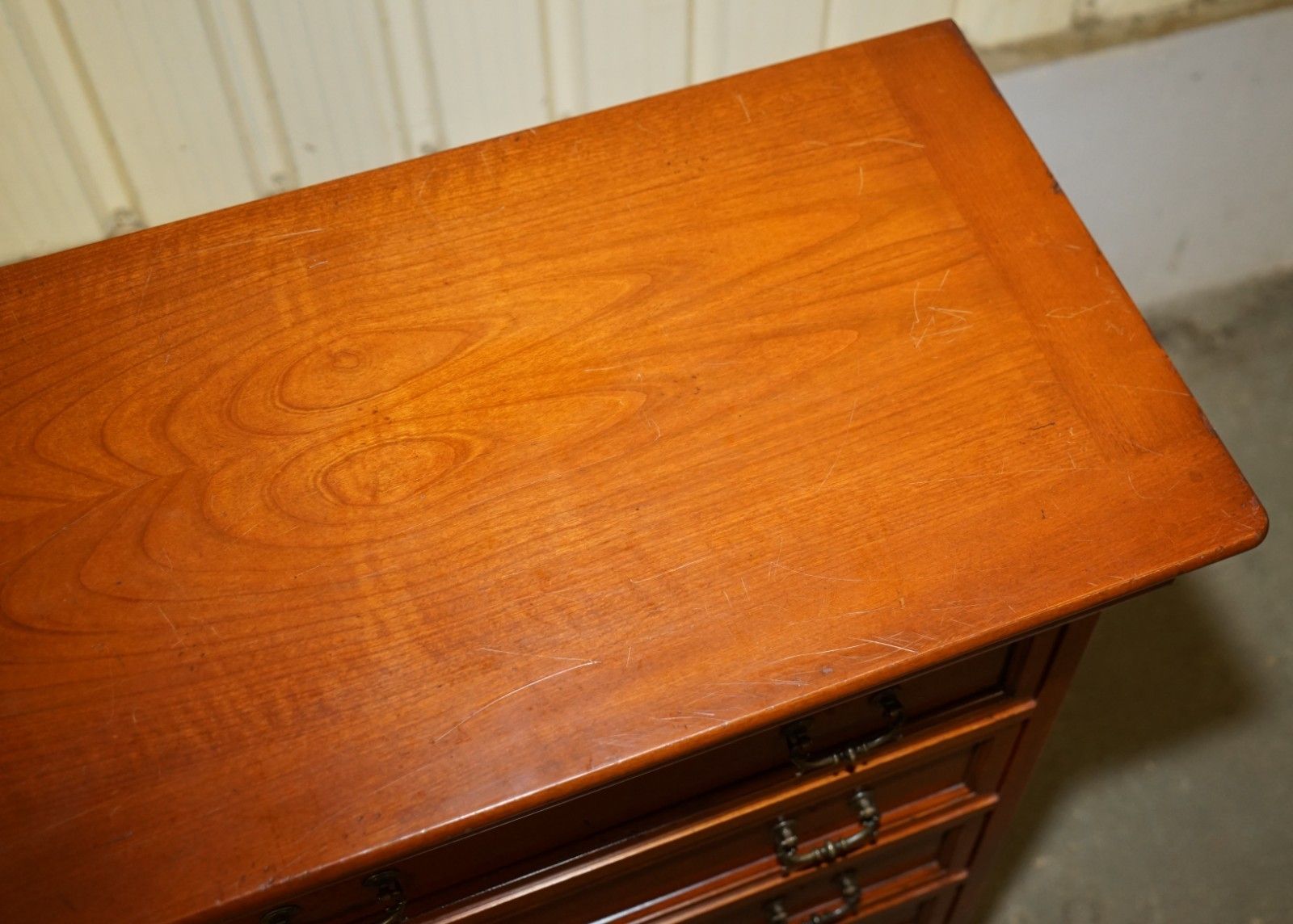 photo for sale Extra Large Consorzio Mobili Tallboy Drawers In Cherry Wood, Huge Storage