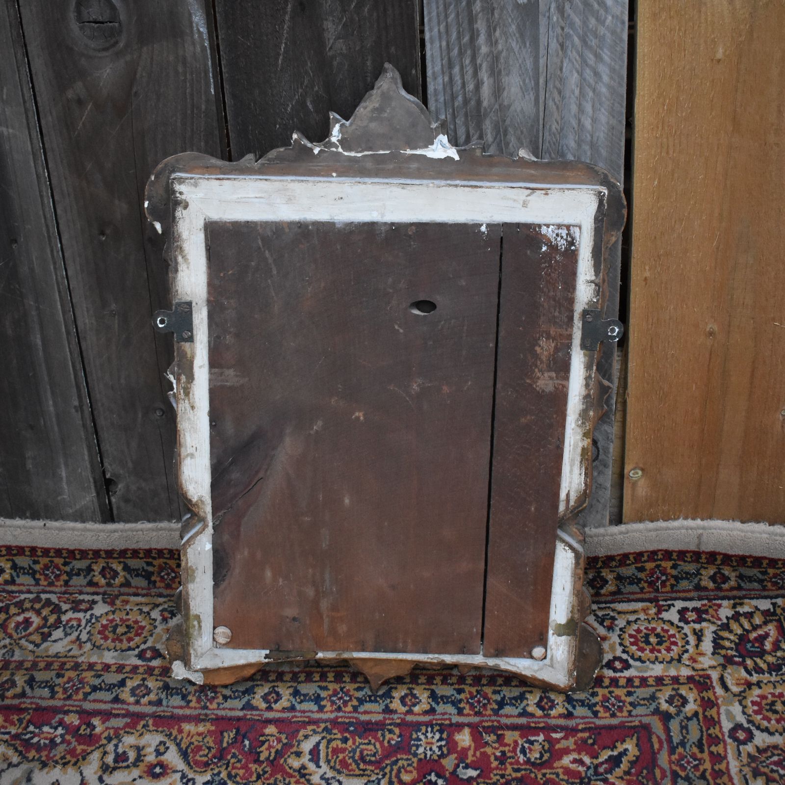 Antique 19th Century Rococo Acanthus Leaf Scroll Gilt Gesso Bevelled Wall Mirror photo vintage