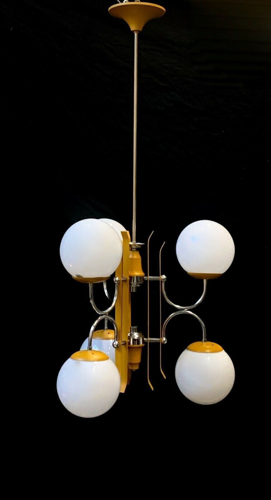 Chandelier Attributed To Stilnovo From The 1950s With Yellow Balls photo furniture