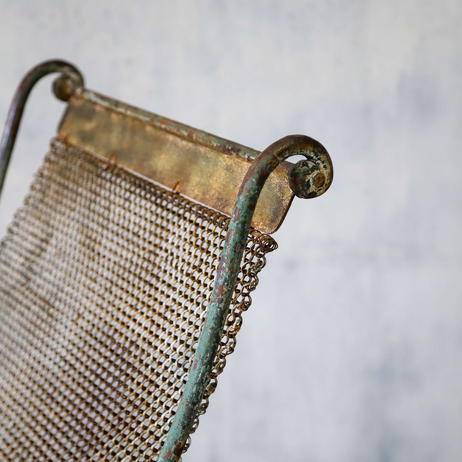 Rare French 19th Century Chain Link Rocking Chair With Time Worn Patina photo buy