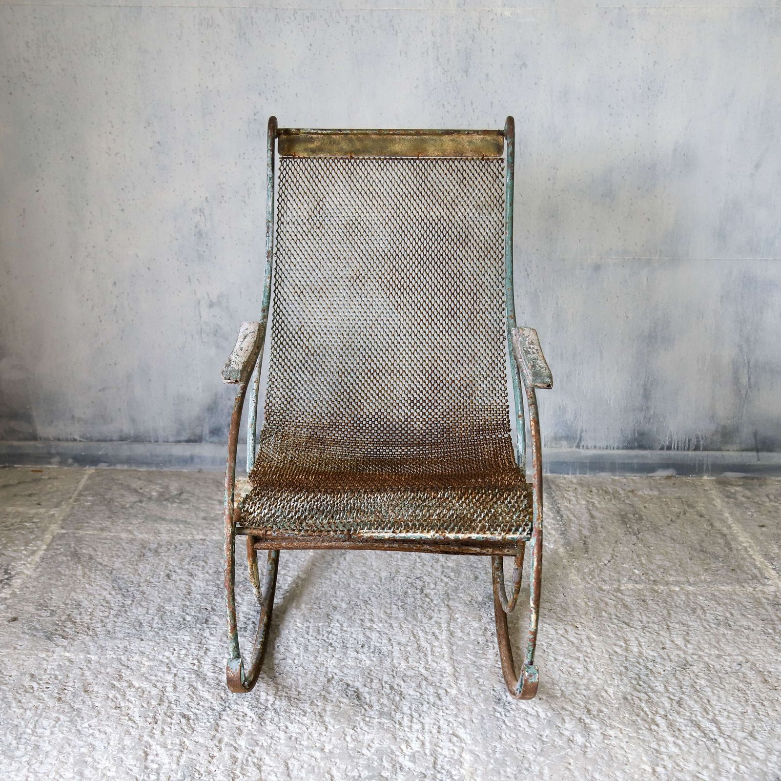 1525.0 Rare French 19th Century Chain Link Rocking Chair With Time Worn Patina photo