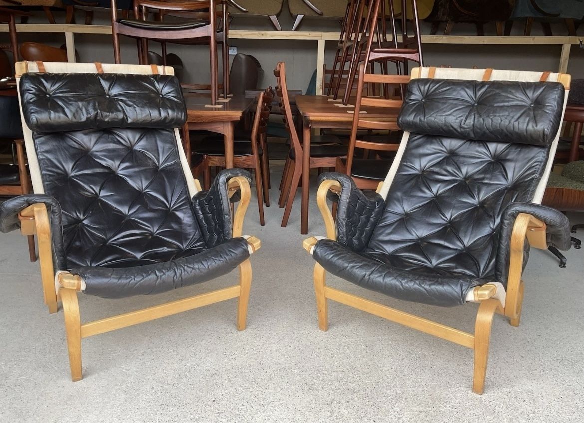 Furniture Pernilla Lounge Chairs /Armchairs By Bruno Mathsson, Sweden 1970 photo