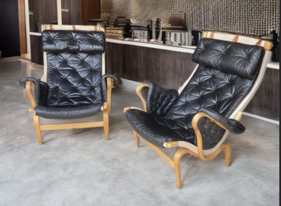 photo vintage Pernilla Lounge Chairs /Armchairs By Bruno Mathsson, Sweden 1970