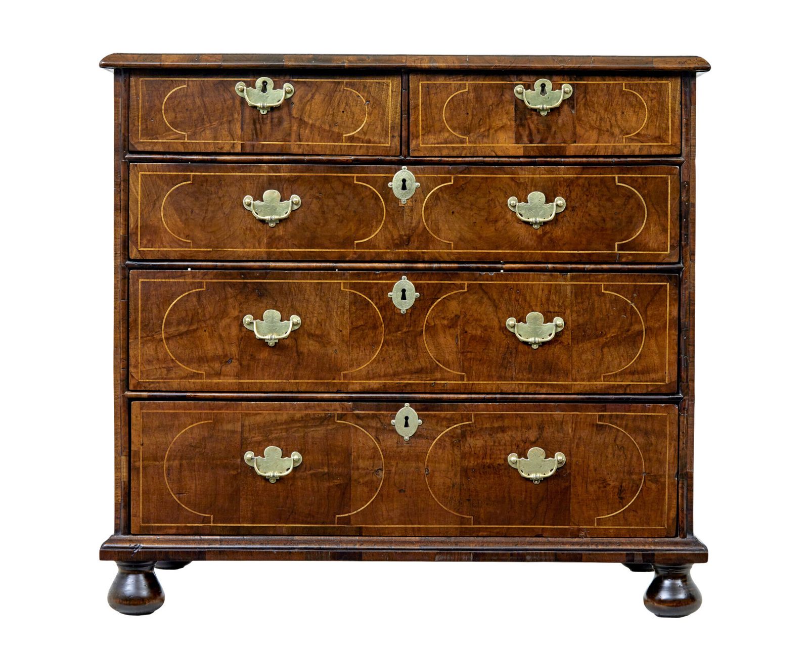 17th Century William And Mary Inlaid Walnut Chest Of Drawers photo vinterior