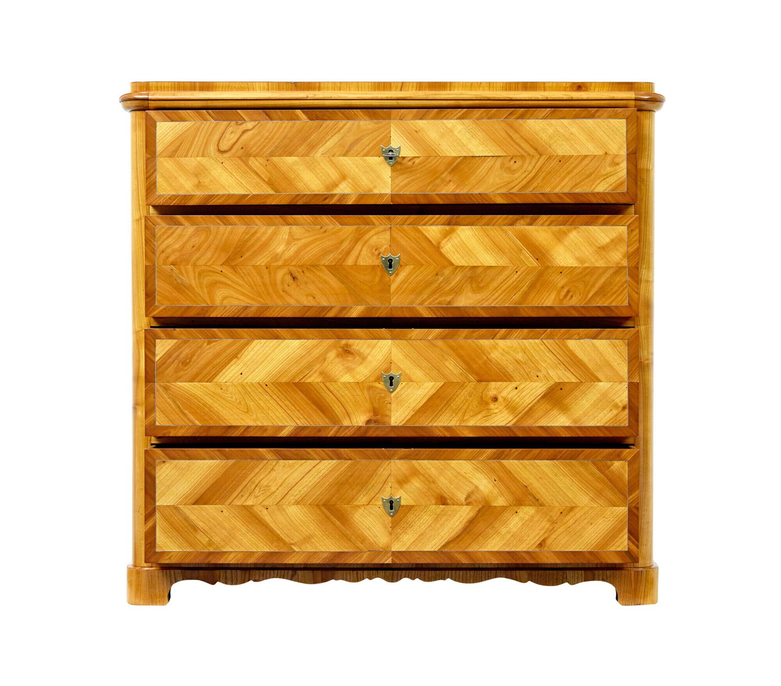 Mid 19th Century Scandinavian Inlaid Elm Chest Of Drawers photo 2745.0