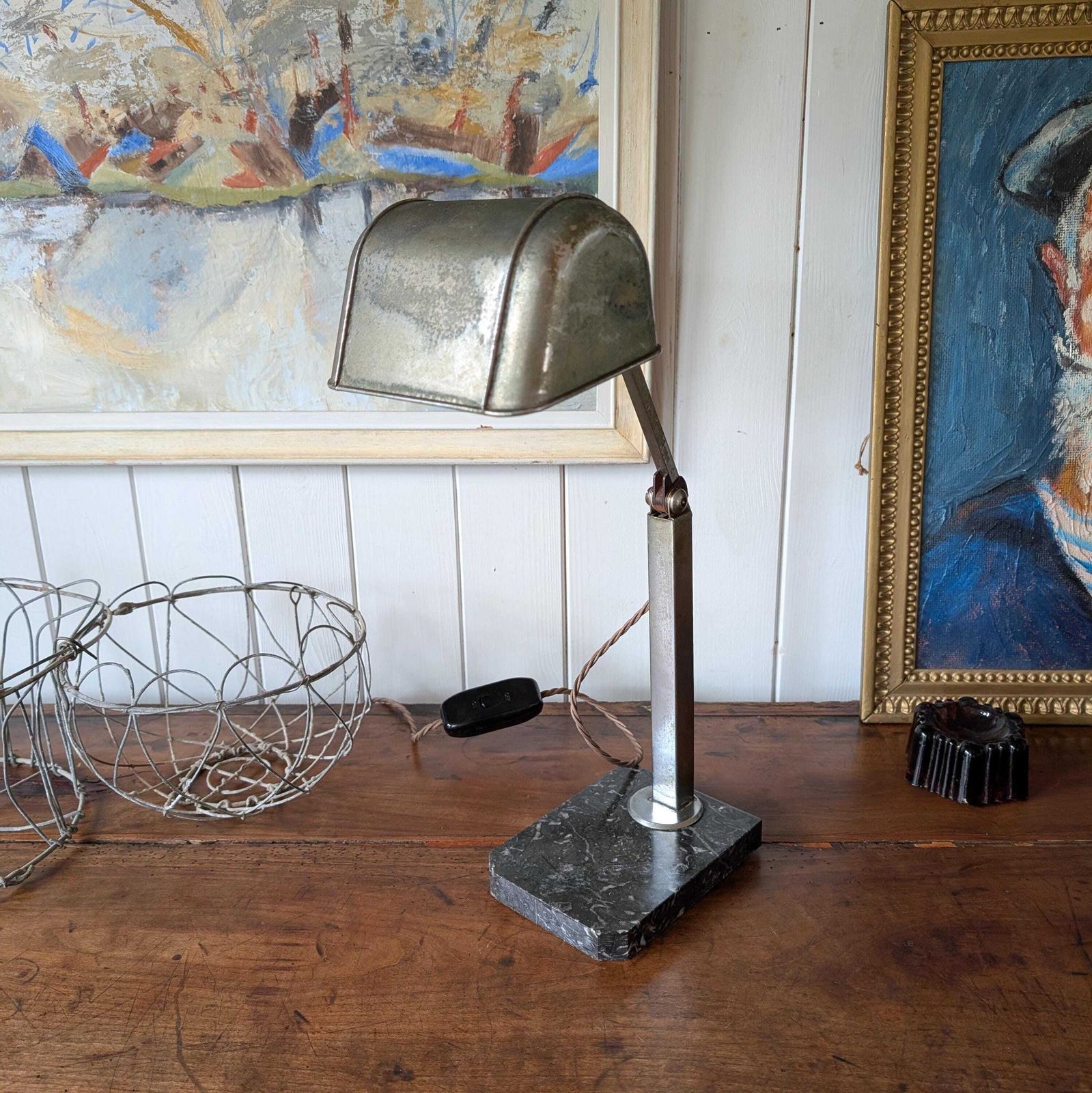 French Antique Desk Lamp, 1800s photo furniture