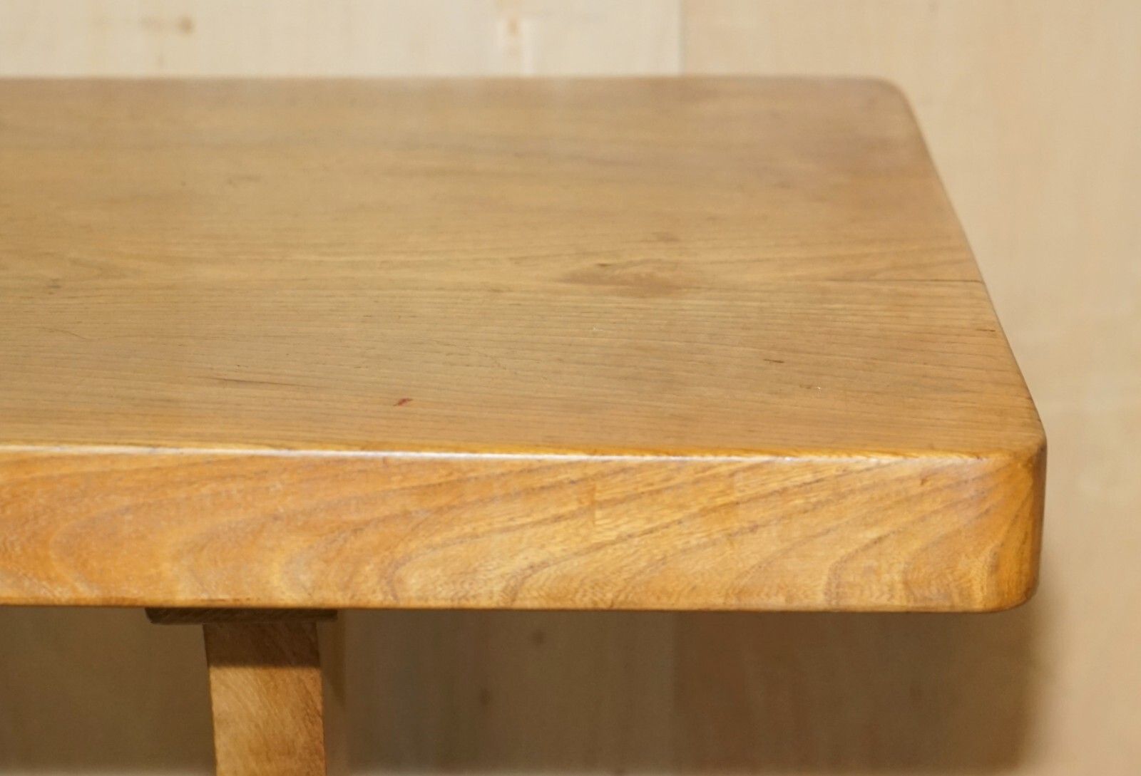 photo for sale Sublime Antique English Circa 1880 Burr Oak One Plank Top Refectory Dining Table