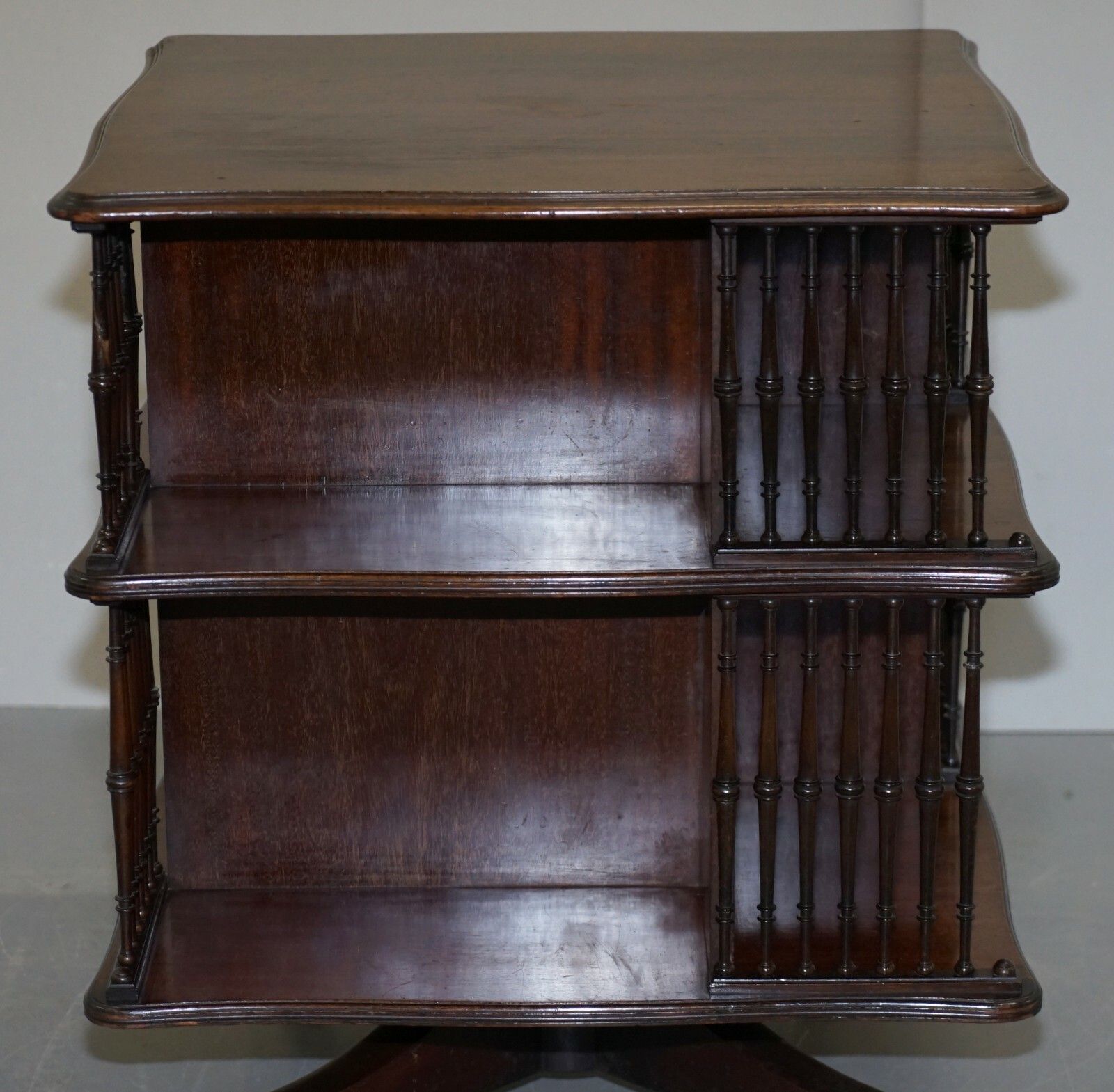 Victorian Antique Howard & Son's Revolving Library Bookcase Side End Wine Table photo buy