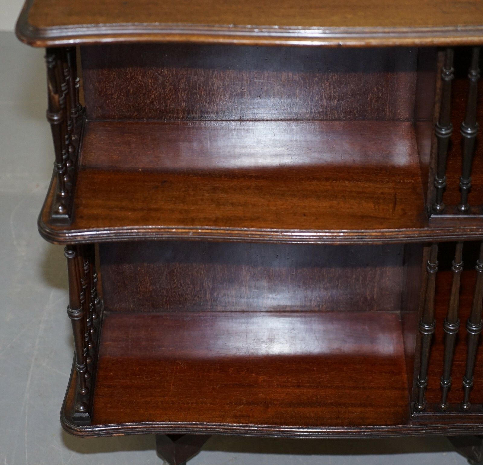 photo furniture Victorian Antique Howard & Son's Revolving Library Bookcase Side End Wine Table