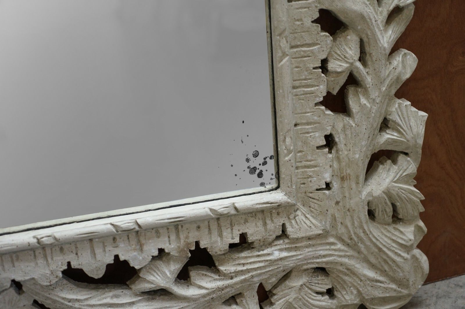 photo for sale Large Antique Hand Carved & Painted Burmese Liberty's London Overmantle Mirror