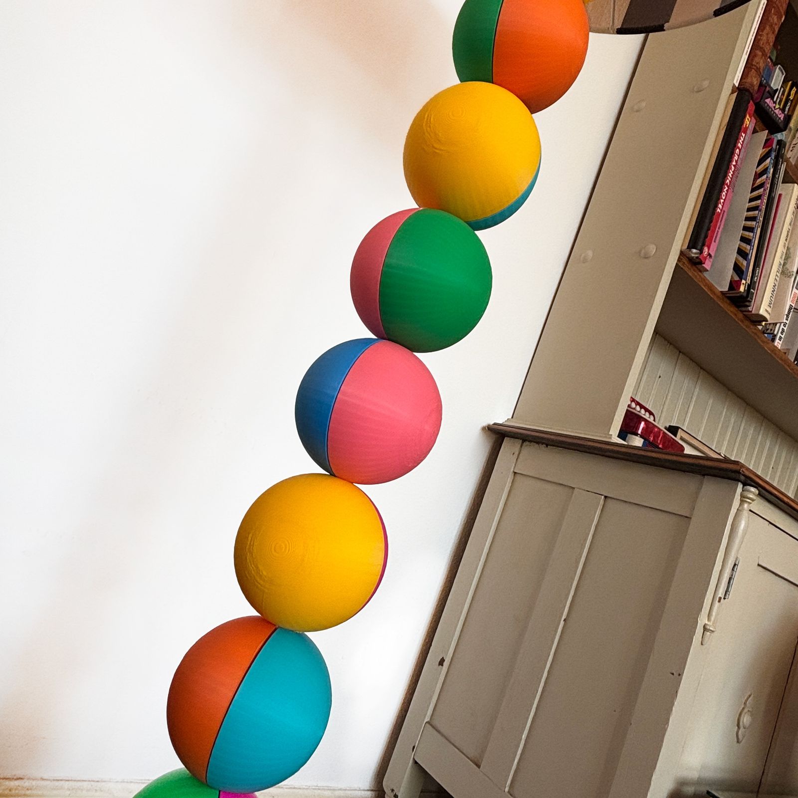 Bobbin Floor Lamp Base, Colourful Bobbin Balls photo for sale