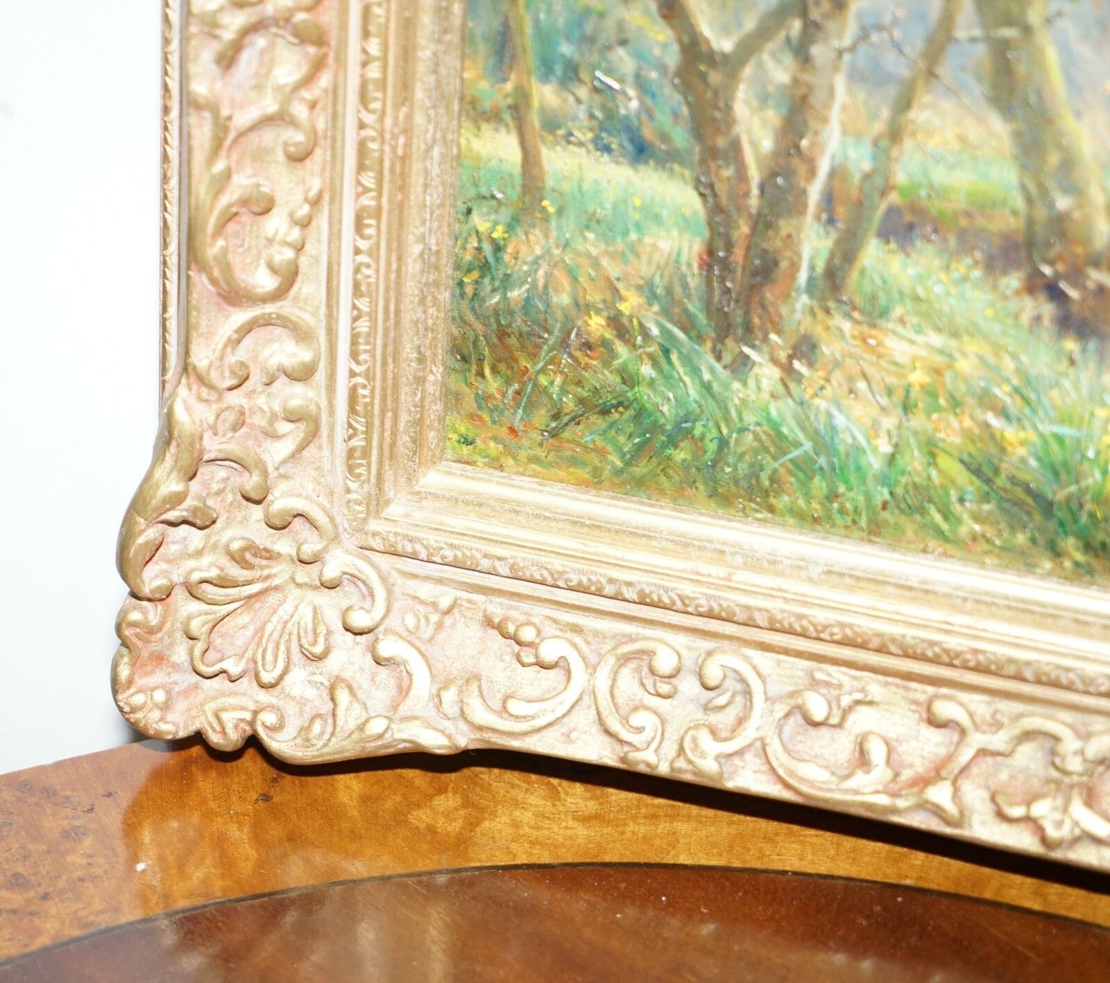 photo furniture Frederick Golden Short New Forest Woodland Signed & Dated 1920 Oil Painting