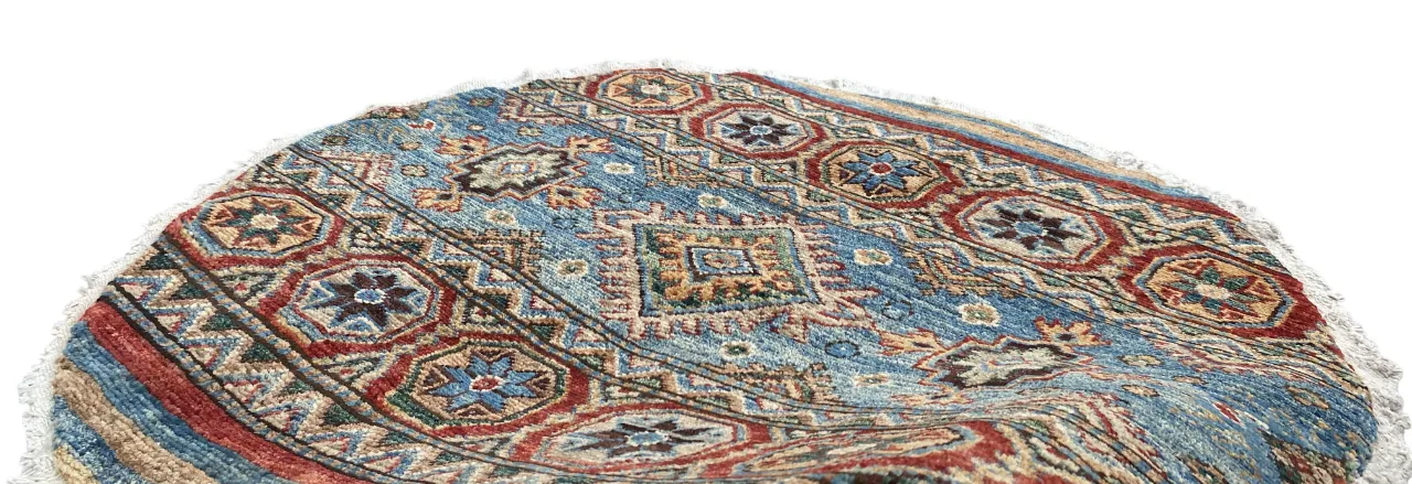 3x3 Small Round Khorjin Tribal Handmade Rug photo furniture