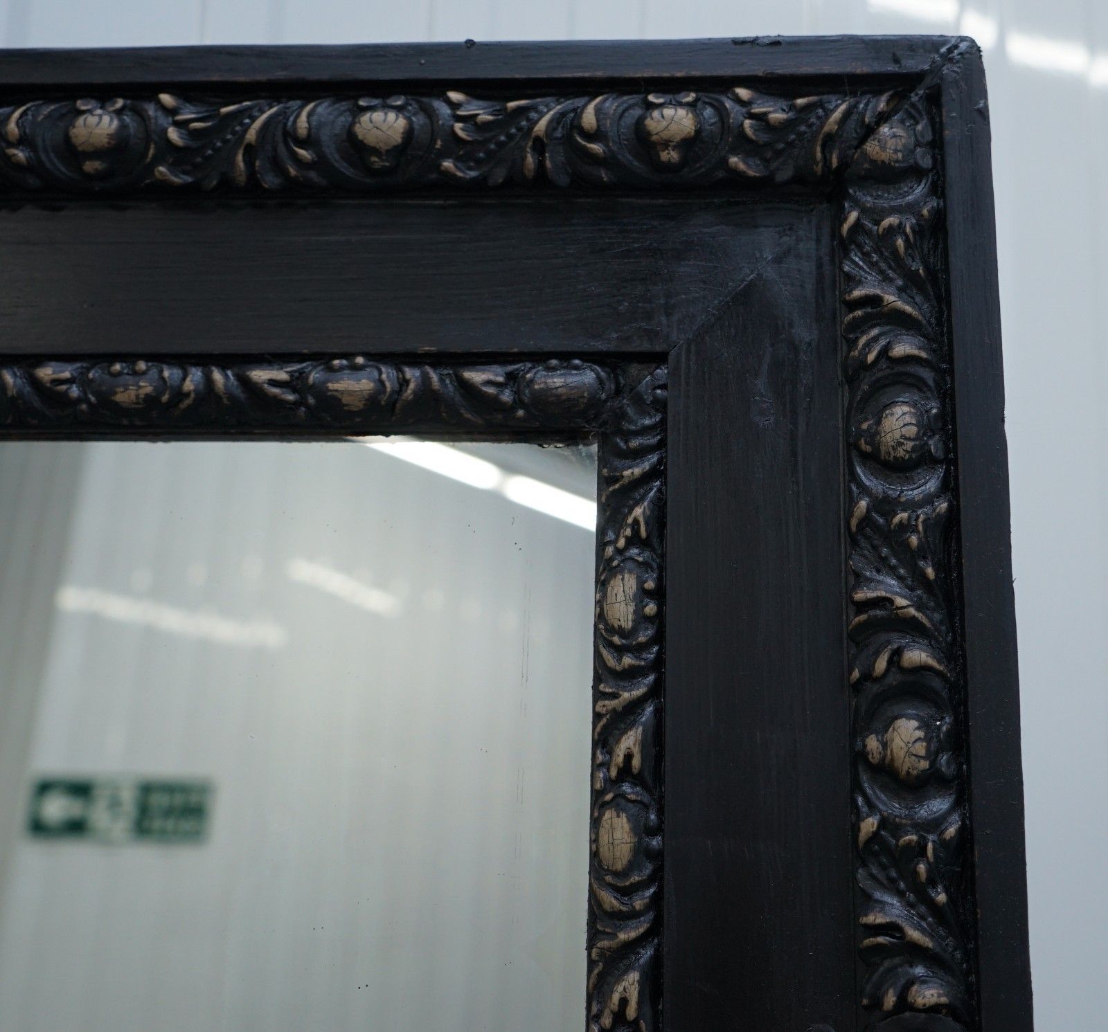 Stunning Huge Victorian Mirror Original Mercury Plate Glass Hand Carved Frame photo Home Decor