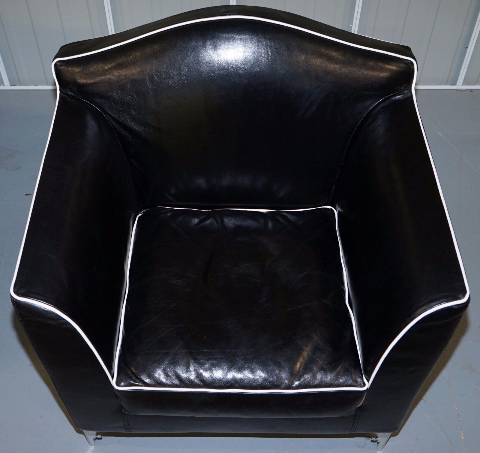 Pair Of Rrp £18,000 Cavalli Nella Vertrina Avalon Leather Contemporary Armchairs photo vinterior
