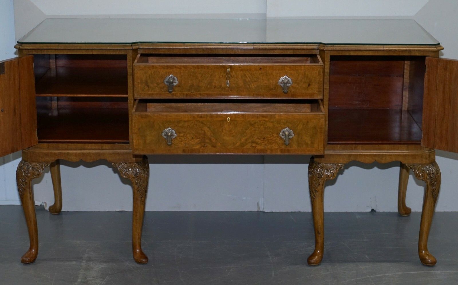 Furniture Burr Walnut Art Deco Denby & Spinks Leeds Breakfront Sideboard Part Of A Suite photo