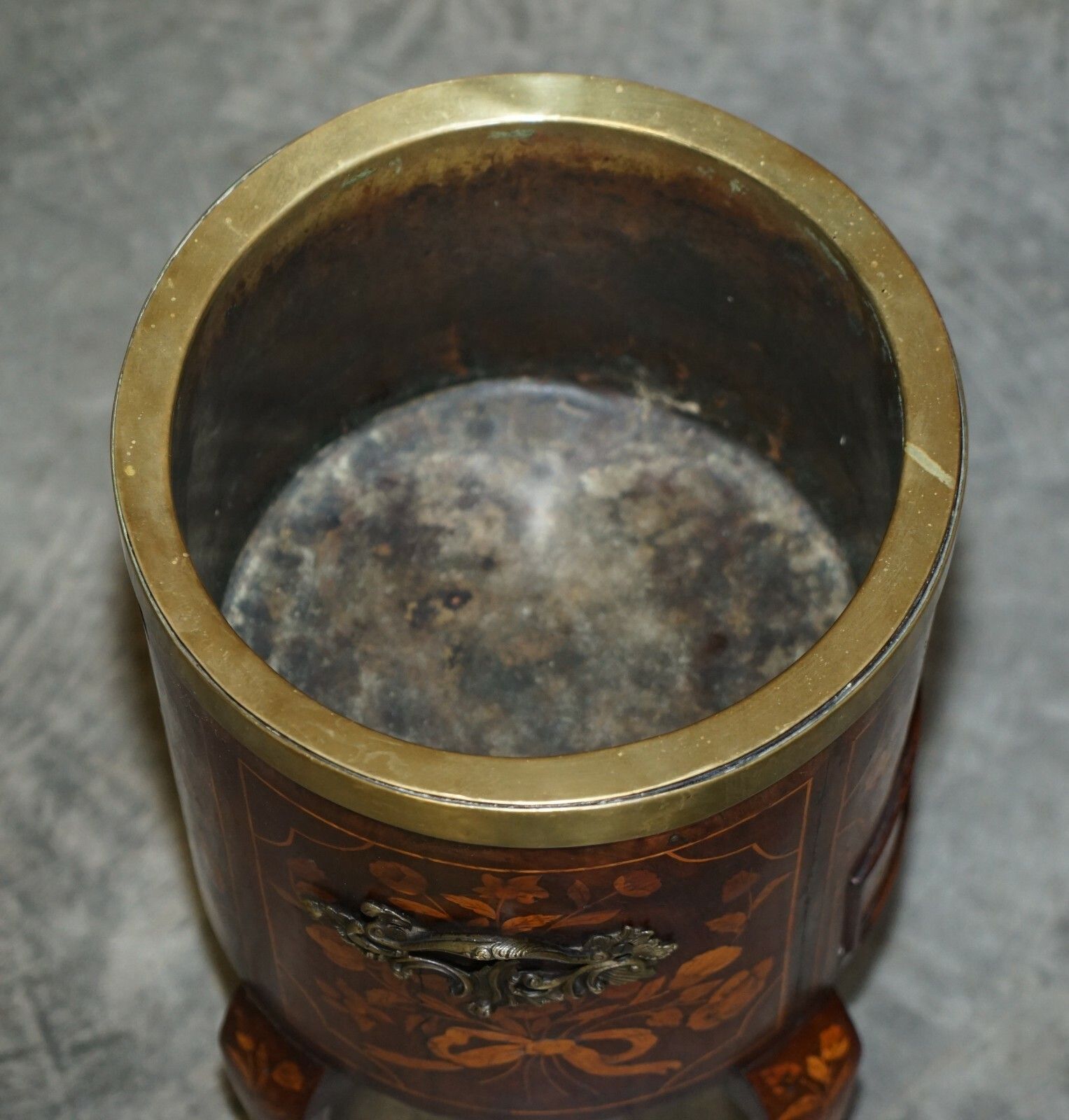 Home Decor Exquisite Antique Circa 1800 Dutch Inlaid Wine Cooler Bucket Claw & Ball Feet photo