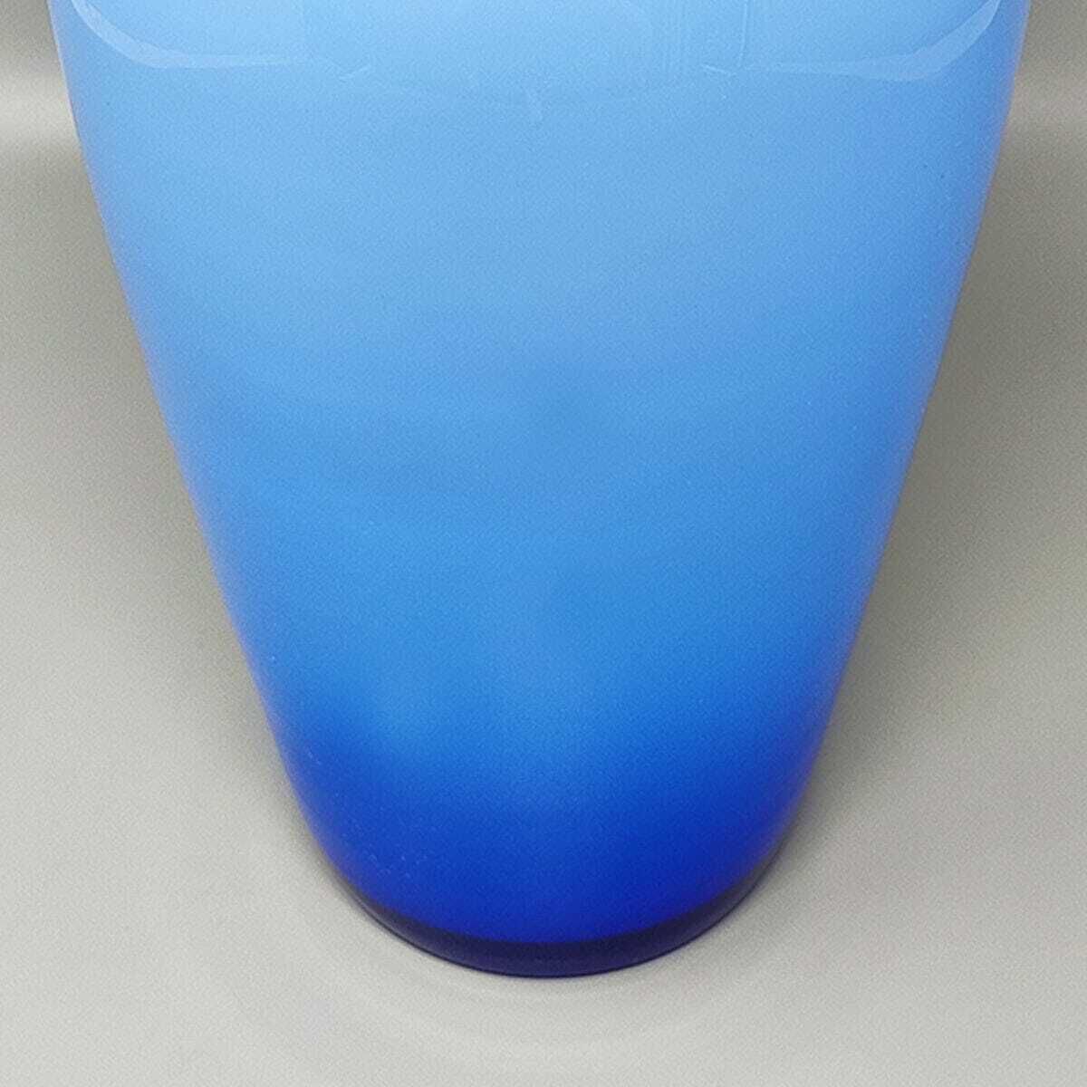 1960s Astonishing Blue Jackated Vase In Murano Glass. Made In Italy photo vinterior