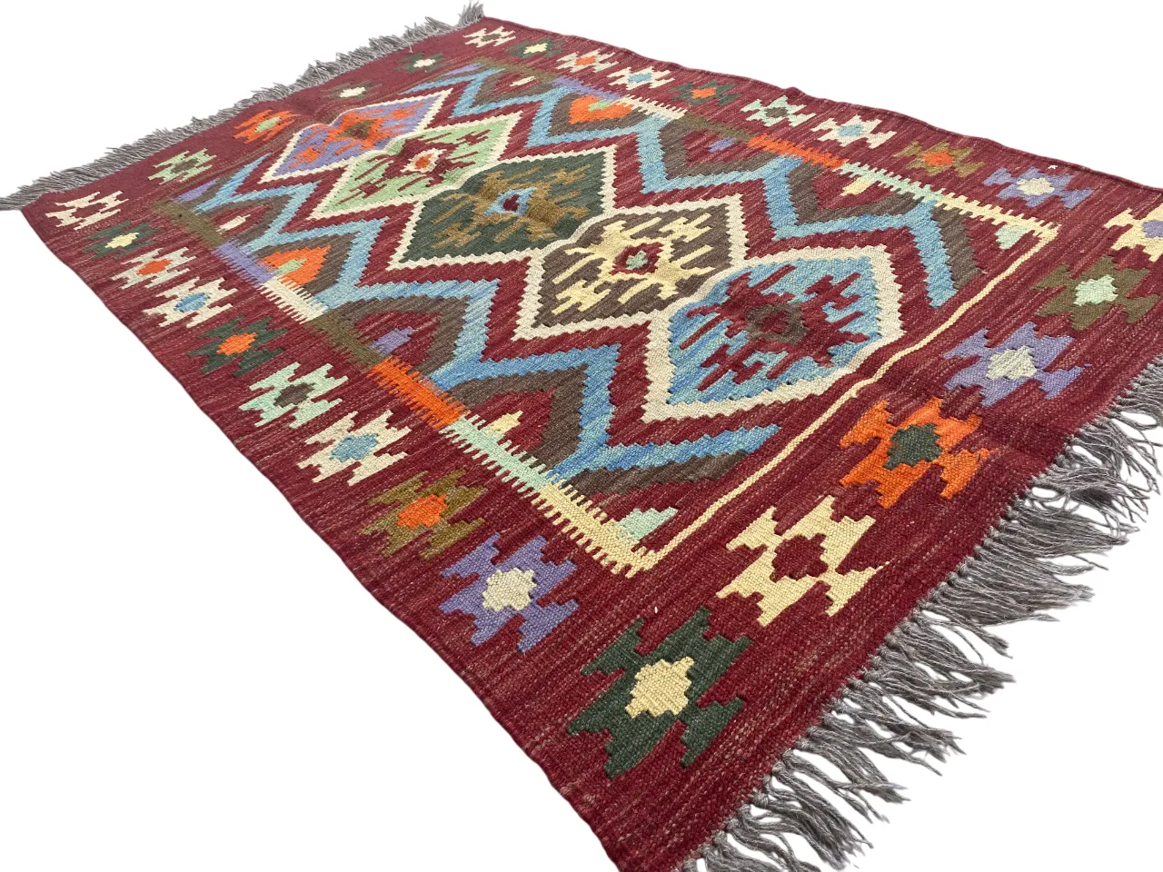 3x5 Afghan Geometric Handwoven Kilim Flatweave Rug photo furniture
