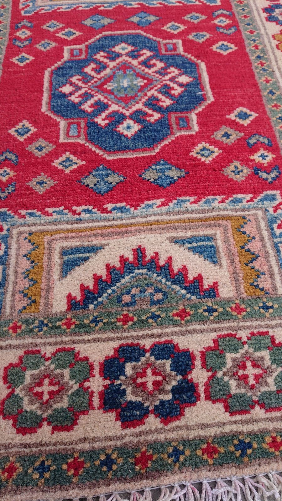 2x3 Colourful Kazak Afghan Traditional Hand Knotted Rug photo buy