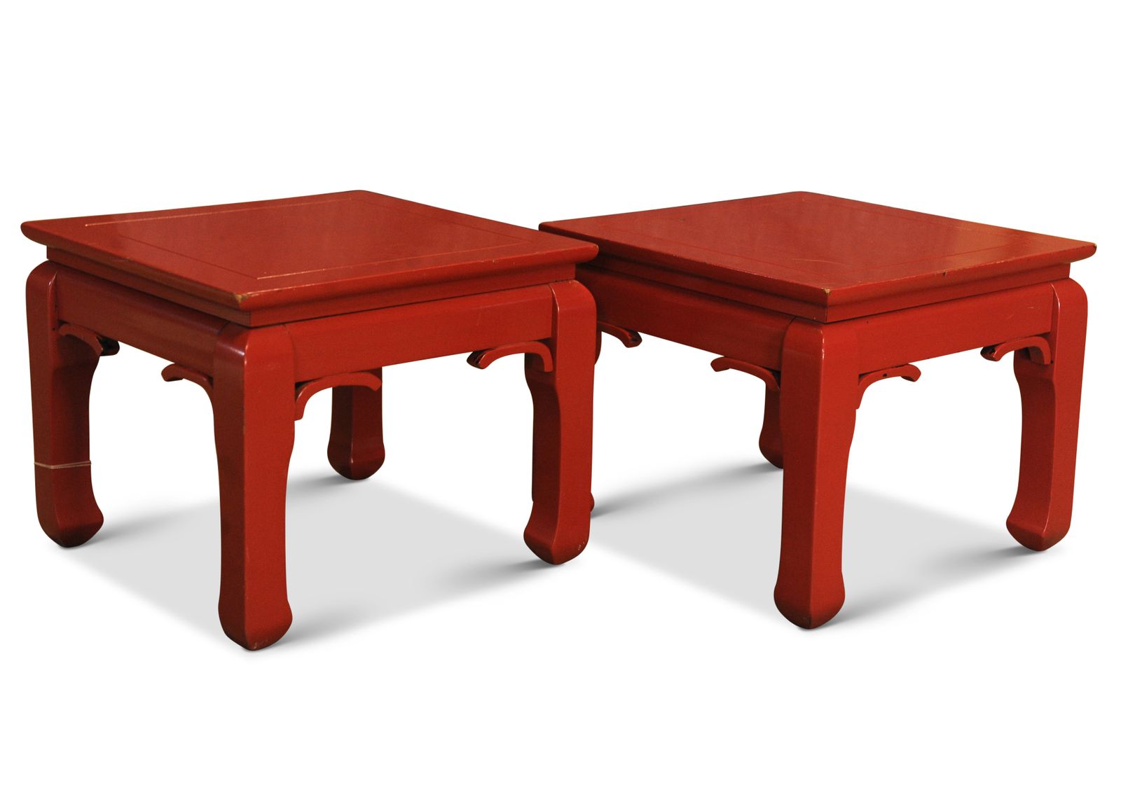 A Pair Of Chinese Style Square Red Lacquered Low Sofa Tables Christies