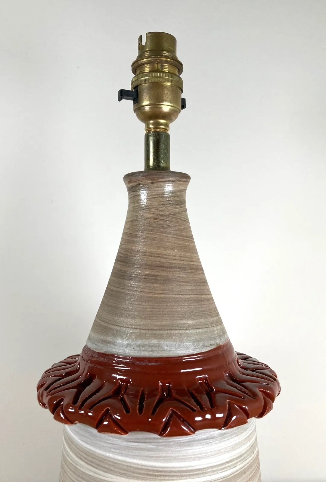 Vintage Italian Pottery Lamp Base Mid Century Fancuillacci H36cm photo 89.0