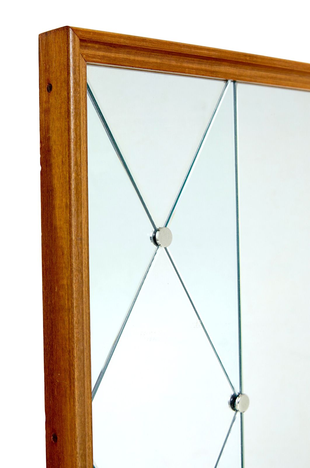 Scandinavian Mid Century Segmented Harlequin Wall Mirror photo for sale